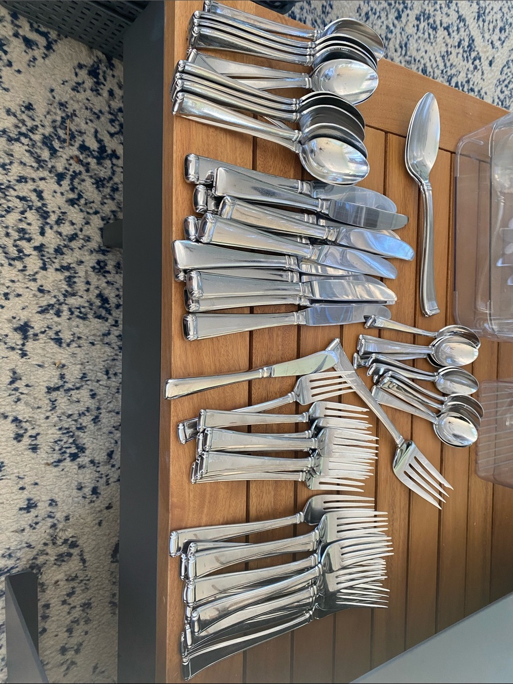 Gorham Polished Silver Stainless Steel Flatware Set